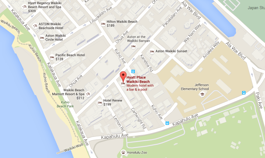 Map Of Waikiki Beachfront Hotels Maping Resources